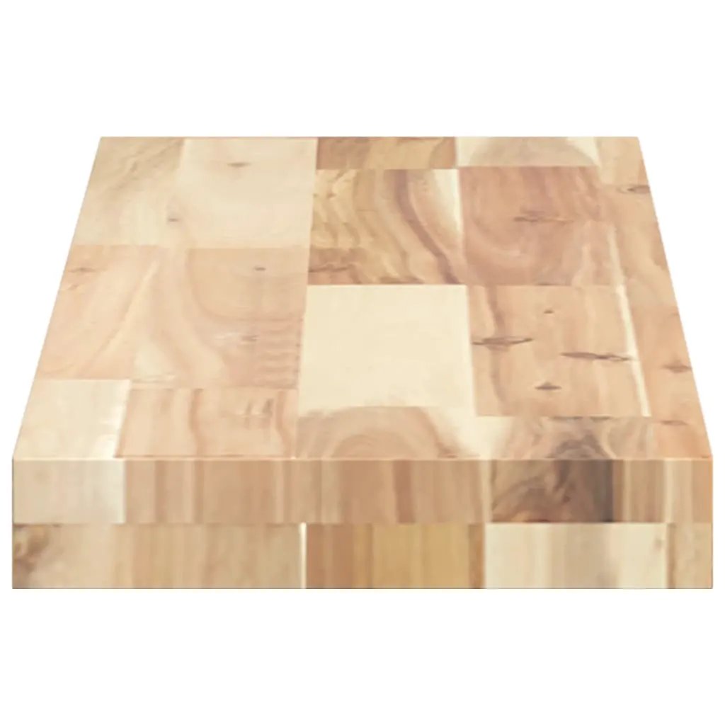 Tischplatte Massivholz Akazie, rechteckig 80x20x4 cm, Naturholz-Patchworkoberfläche