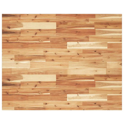 Tischplatte Rechteckig 100x80x2 cm Massivholz Akazie, naturfarbene Patchworkoberfläche