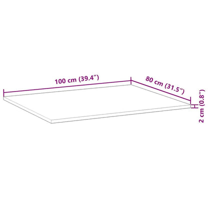 Tischplatte Rechteckig 100x80x2 cm Massivholz Akazie von vidaXL