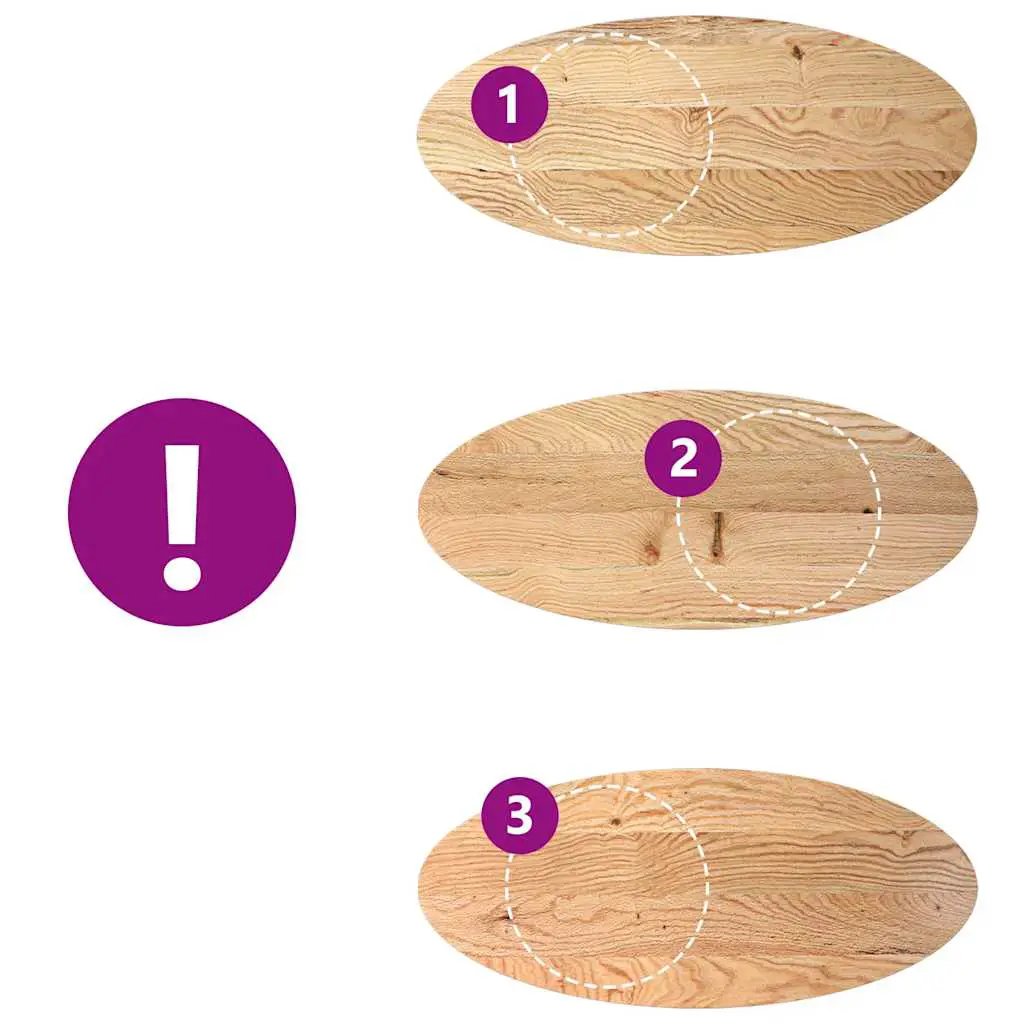 Tischplatte oval aus Massivholz Eiche, 140×60×4 cm, vidaXL