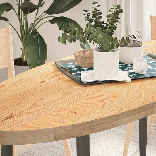 Tischplatte aus Massivholz Eiche, oval 140x60x4 cm.