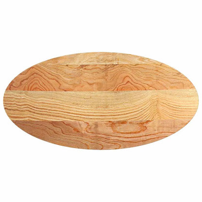 Tischplatte oval hellbraun aus Massivholz Eiche, 120x60x2 cm
