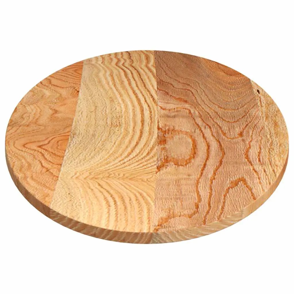 Tischplatte aus Eiche Massivholz, hellbraun, oval, 140x60x2 cm.
