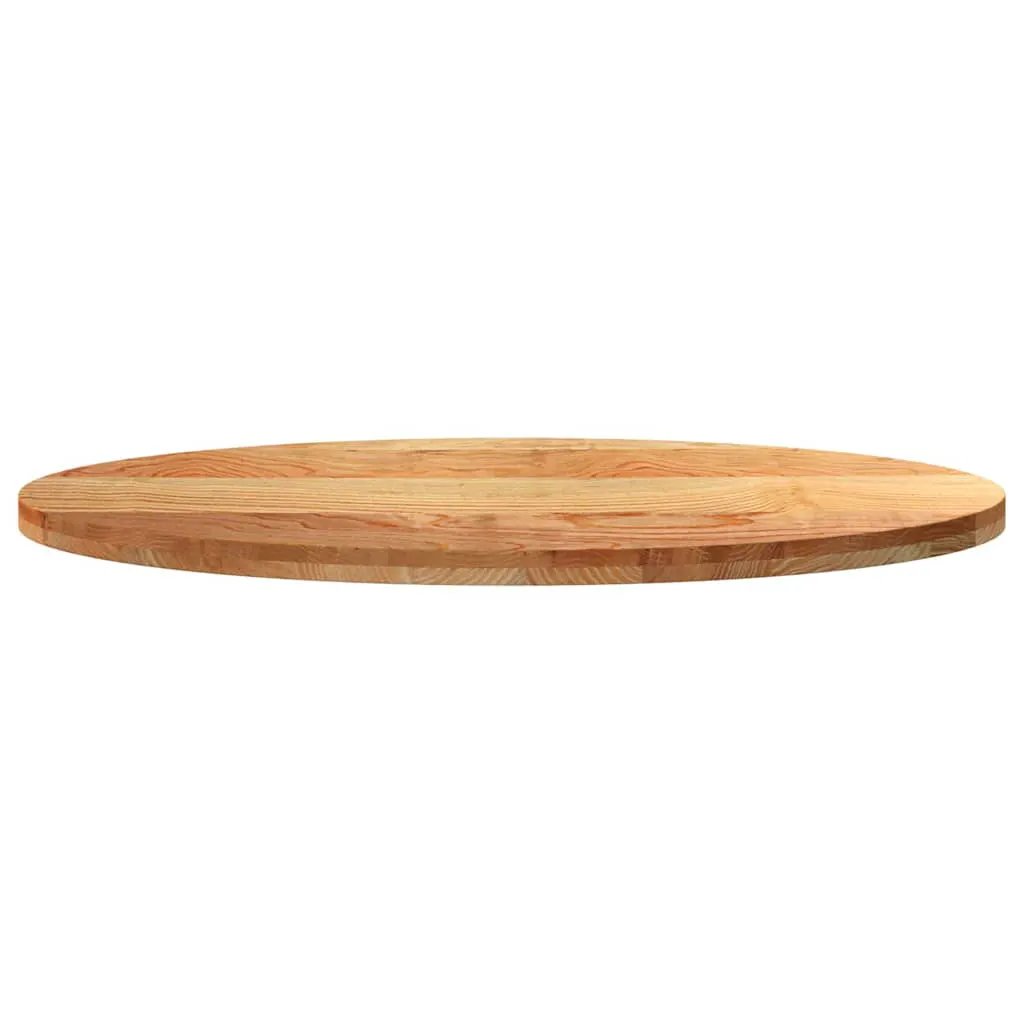 Tischplatte vidaXL aus Massivholz Eiche, oval, hellbraun, 120x60x4 cm