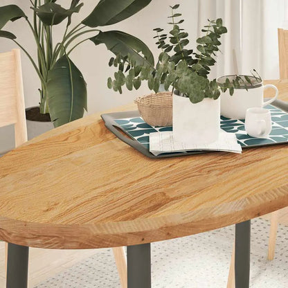 Tischplatte Hellbraun oval aus Massivholz Eiche, 120x60x4 cm vidaXL