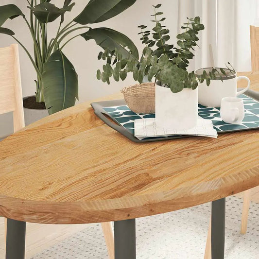 Tischplatte Hellbraun oval aus Massivholz Eiche, 120x60x4 cm vidaXL