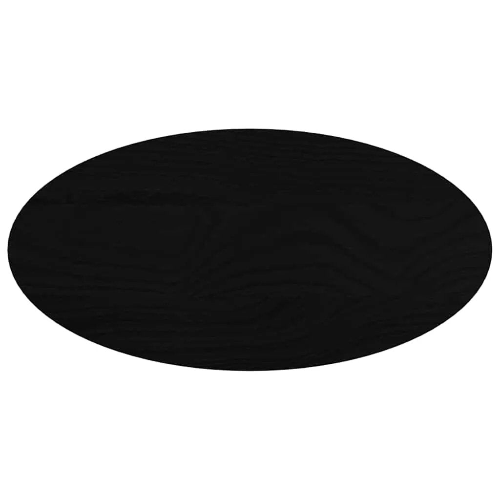Tischplatte Dunkelbraun aus Massivholz Eiche, oval, 80×40×4 cm