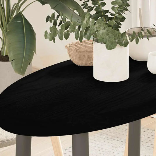 Tischplatte Dunkelbraun Oval 80x40x4 cm Massivholz Eiche - vidaXL