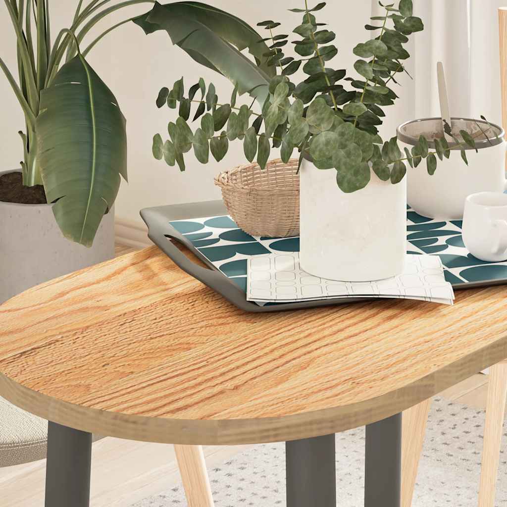 Tischplatte 80x40x2 cm Massivholz Eiche, oval – vidaXL