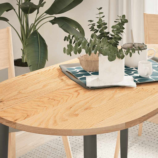 Tischplatte oval aus Massivholz Eiche, Maße 120x60x2 cm, langlebig und robust