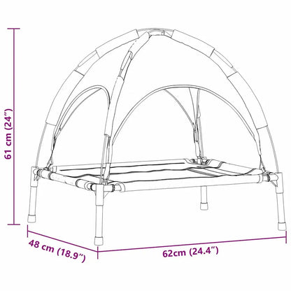 Hundebett Schwarz aus Stahlrahmen von vidaXL, 62 × 48 × 61 cm, modernes Design für Hunde, langlebig und stabil