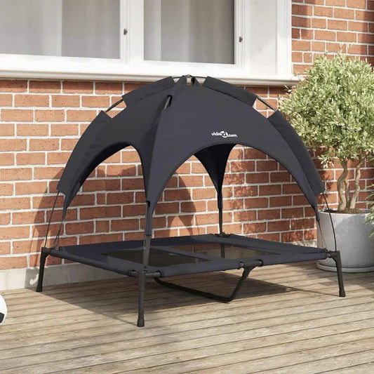 Hundebett Schwarz 92x77x82,5 cm Stahlgestell vidaXL