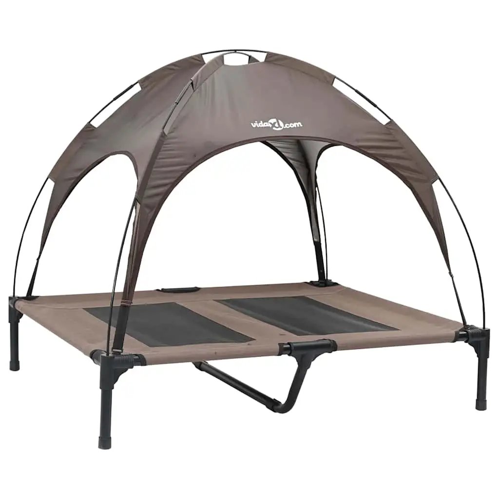 Hundebett Braun aus Stahlrahmen, vidaXL, 92 x 77 x 82,5 cm