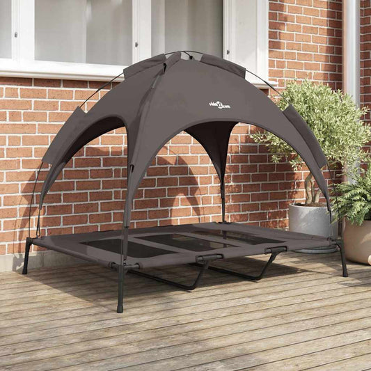 Hundebett Braun 122 x 93 x 106,5 cm Stahl von vidaXL, Outdoor-Hundebett mit Stahlrahmen