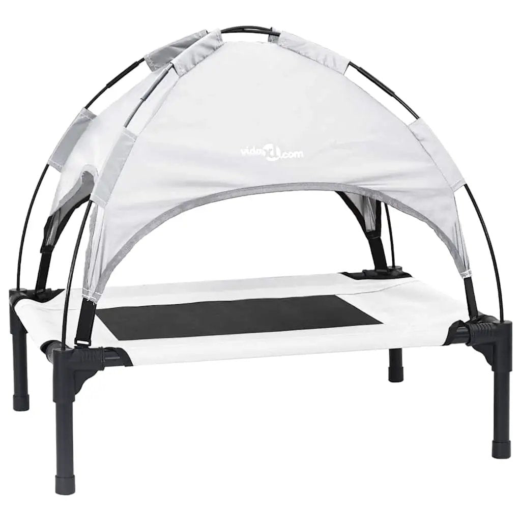Hundebett vidaXL 62 x 48 x 61 cm Stahl Silber Grau mit Metallrahmen