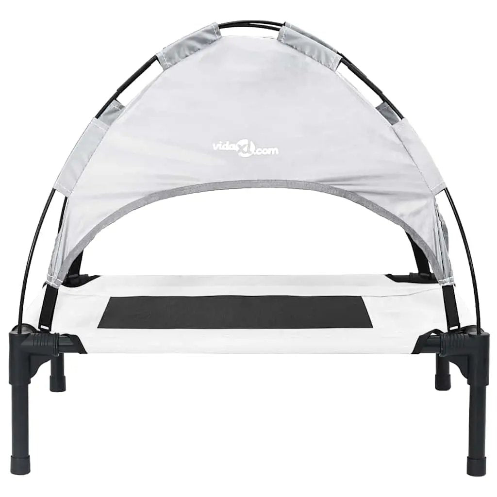 Hundebett 62 x 48 x 61 cm Stahl Silber Grau, vidaXL