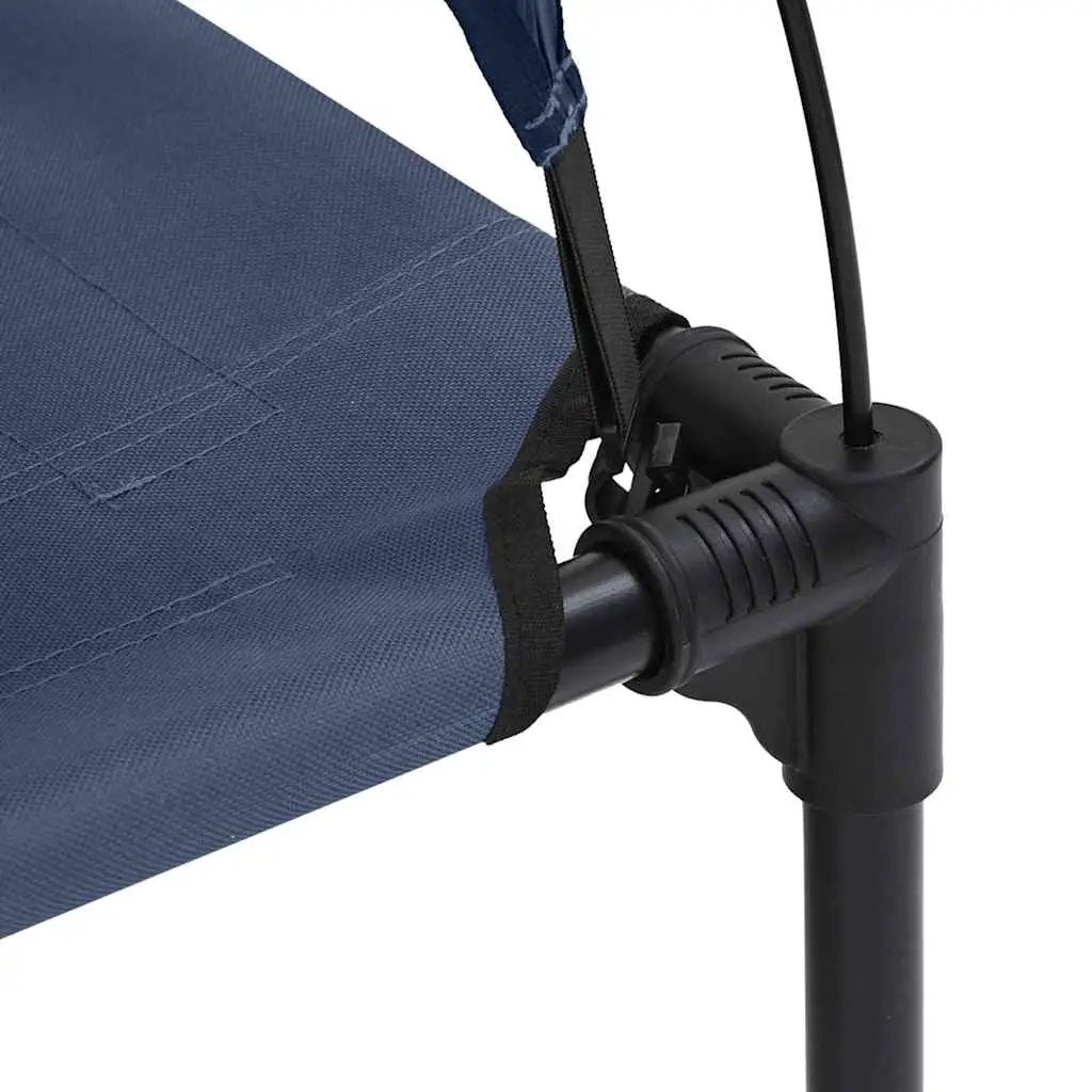 Hundebett Marineblau aus Stahlrahmen mit blauem Stoffbezug