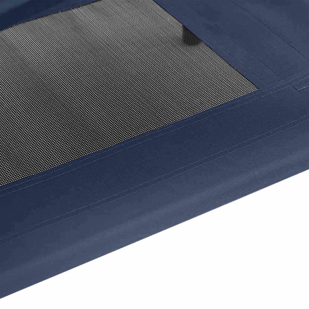 Hundebett Marineblau mit Meshboden, Nahaufnahme der blauen Stoffkante