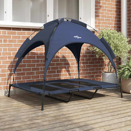 Hundebett Marineblau mit Stahlrahmen – vidaXL, 122 x 93 x 106,5 cm