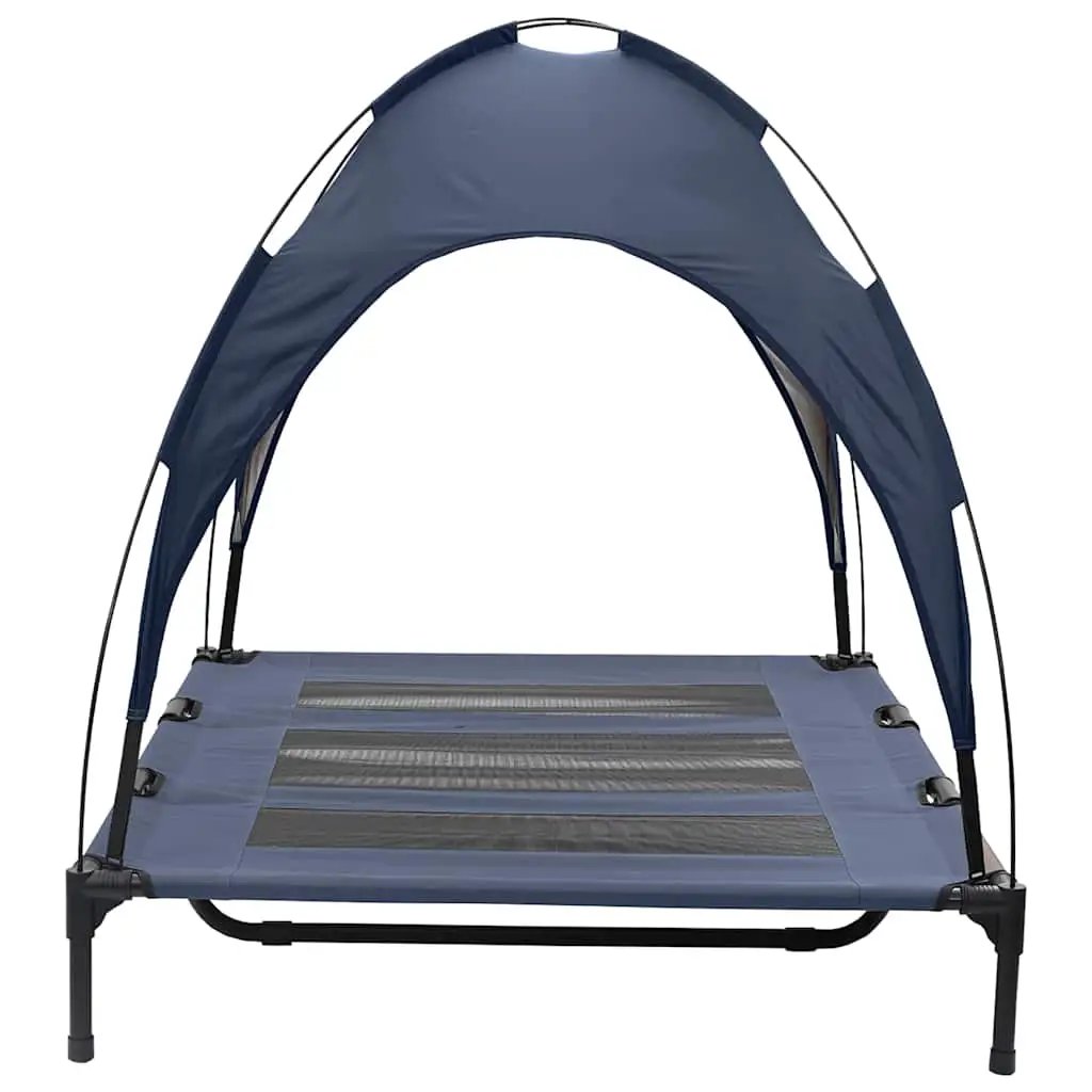Hundebett Marineblau 122 x 93 x 106,5 cm, Stahlrahmen mit Überdachung