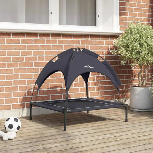 Hundebett aus Stahl Schwarz, 71x64x71 cm, vidaXL, outdoor geeignet