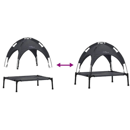 Hundebett vidaXL 71 x 64 x 71 cm Stahl Schwarz, 2er-Set
