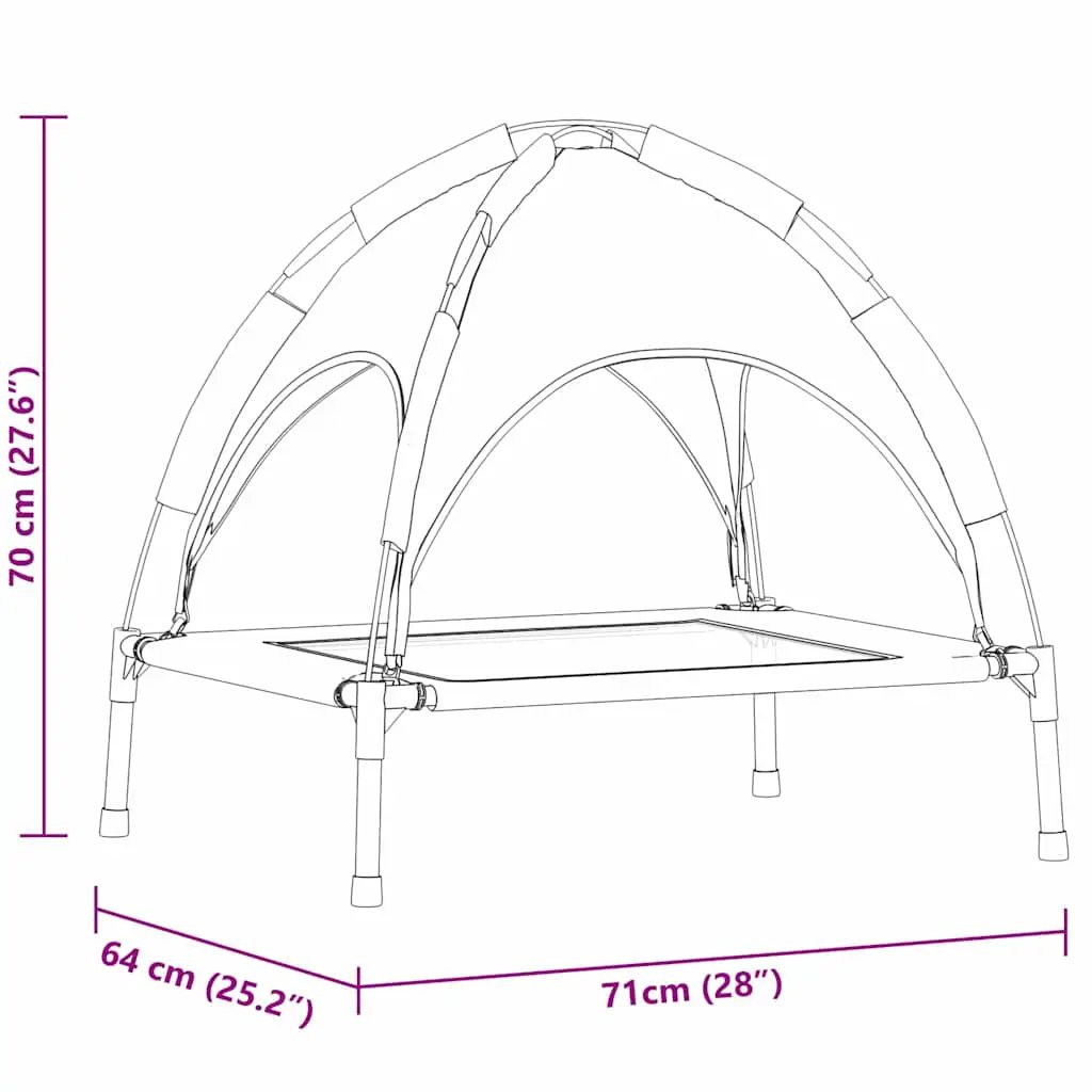Hundebett vidaXL Stahl Schwarz 71×64×71 cm für Hunde