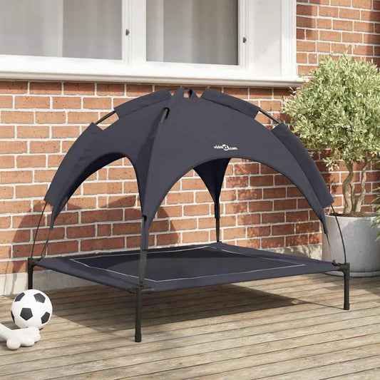 Hundebett 90 x 81 x 80,5 cm Stahl Schwarz, vidaXL Metallrahmen mit schwarzer Stoffoberfläche
