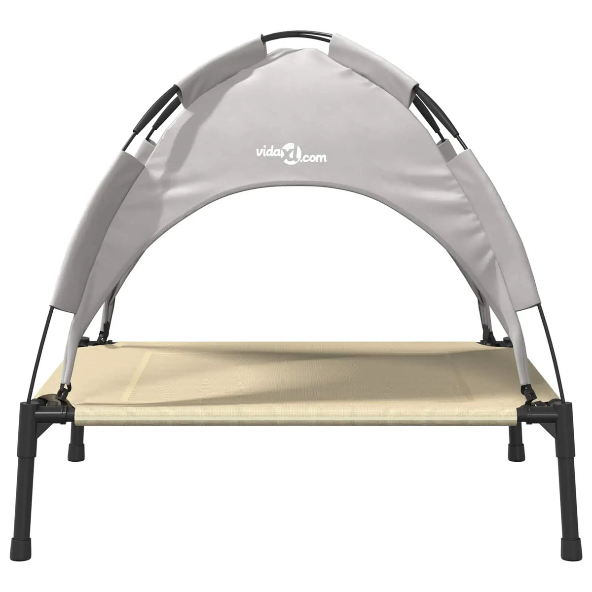 Hundebett vidaXL, 63 x 49,5 x 60 cm, Stahl Silber Grau