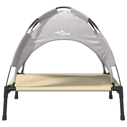 Hundebett vidaXL, 63 x 49,5 x 60 cm, Stahl Silber Grau