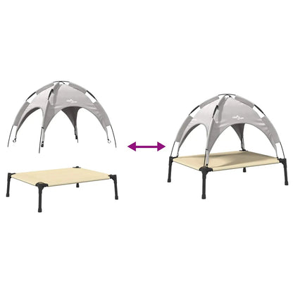 Hundebett vidaXL, Stahl Silber Grau, 63 x 49,5 x 60 cm, 2er Set