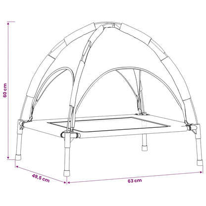 Hundebett 63 x 49,5 x 60 cm, Stahlrahmen silber-grau