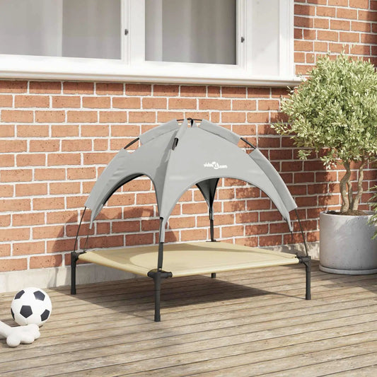 Hundebett vidaXL 71 x 64 x 71 cm, Stahl-Silber-Grau