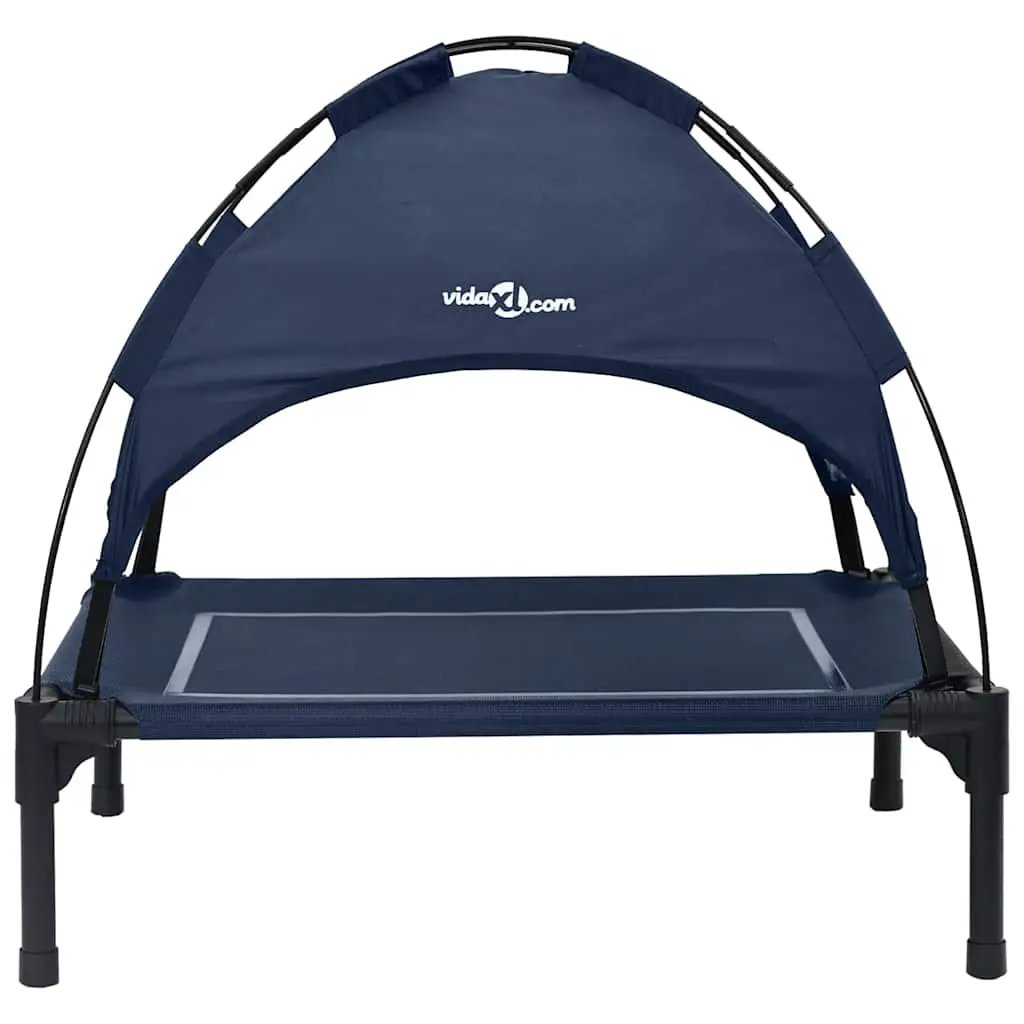 Hundebett aus Stahl Marineblau von vidaXL, 63 x 49,5 x 60 cm