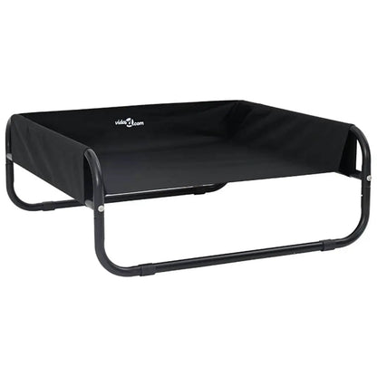 Hundebett Schwarz 75 x 75 x 30 cm Stahl von vidaXL