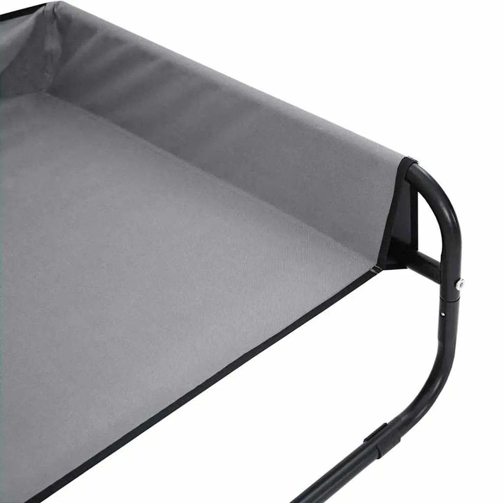 Hundebett Hellgrau mit Stahlrahmen, 57x57x24 cm – vidaXL