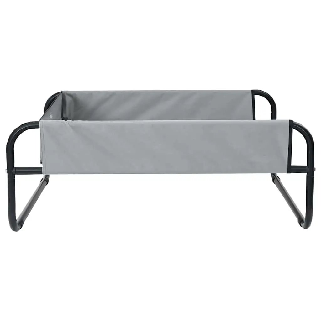 Hundebett Hellgrau 57 x 57 x 24 cm aus Stahl, VidaXL