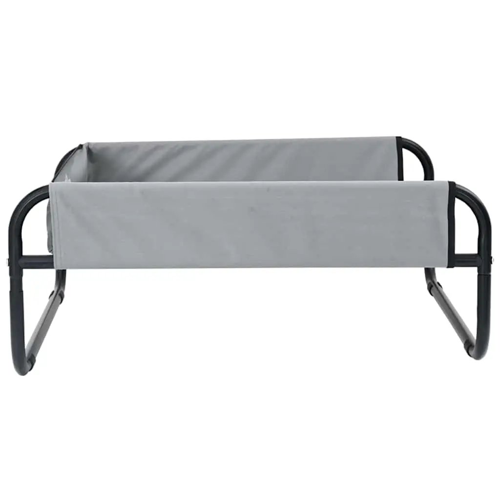 Hundebett Hellgrau aus Stahlrahmen, 70×70×28,5 cm