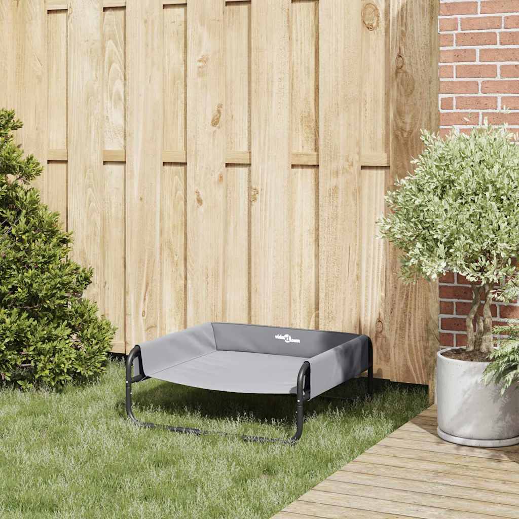 Hundebett Hellgrau 75 x 75 x 30 cm Stahl vidaXL Outdoor-Hundebett