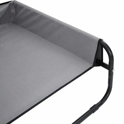 Hundebett hellgrau 85 x 85 x 33 cm mit Stahlrahmen von vidaXL