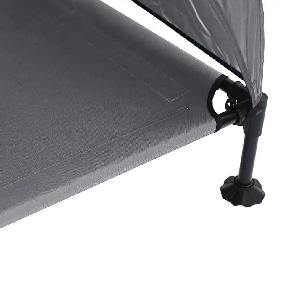 Hochgelegtes Hundebett 127×81×108 cm Stoff und Stahl, grauer Bezug, vidaXL