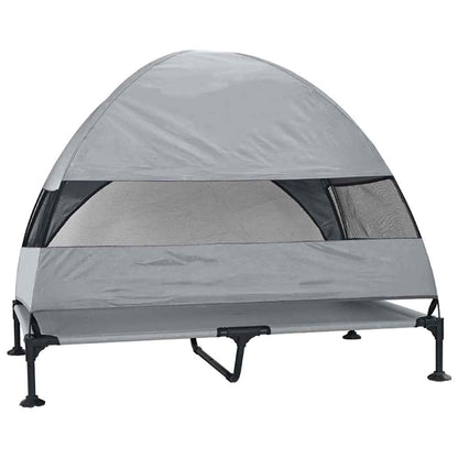 Hundebett vidaXL, hochgelegen aus Stoff und Stahl, grau, 127 × 81 × 108 cm