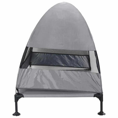 Hochgelegtes Hundebett aus Stoff und Stahl, grau, 127x81x108 cm, vidaXL