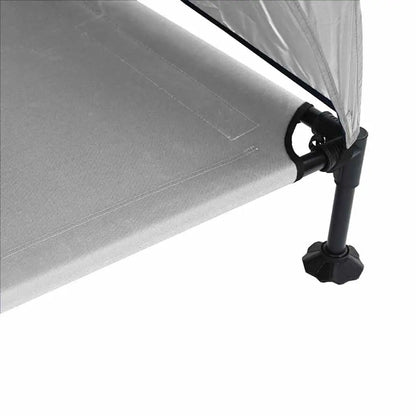 Hochgelegtes Hundebett aus Stoff und Stahl, grau, 127×81×108 cm – vidaXL