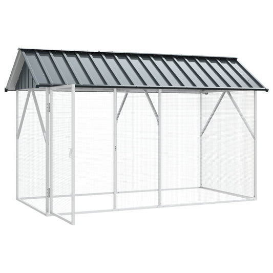 Vogelkäfig Anthrazit 227 X 112 X 141 Cm Verzinkter Stahl