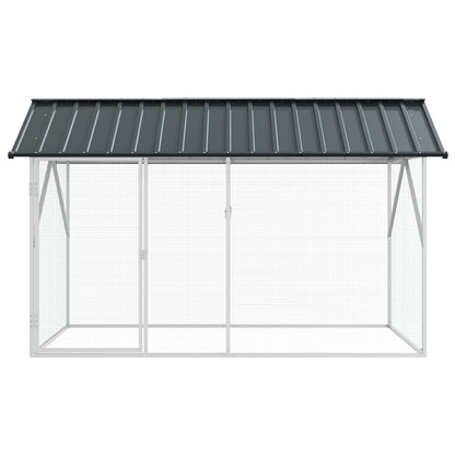 Vogelkäfig Anthrazit 227 X 112 X 141 Cm Verzinkter Stahl