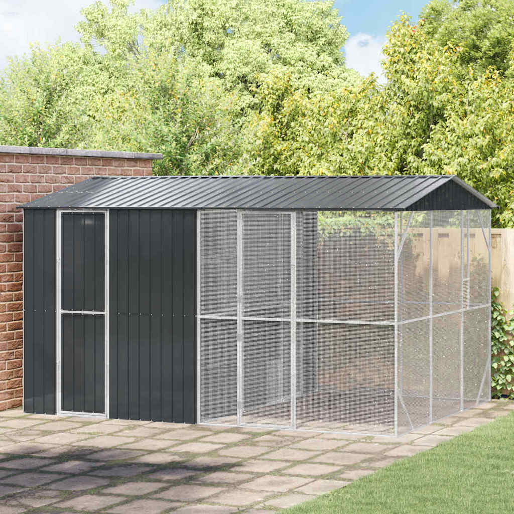 Vogelkäfig Anthrazit 860 X 310 X 247 Cm Verzinkter Stahl