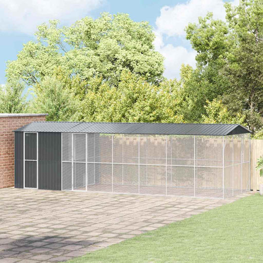 Vogelkäfig Anthrazit 860 X 310 X 247 Cm Verzinkter Stahl