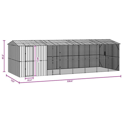 Vogelkäfig Anthrazit 860 X 310 X 247 Cm Verzinkter Stahl