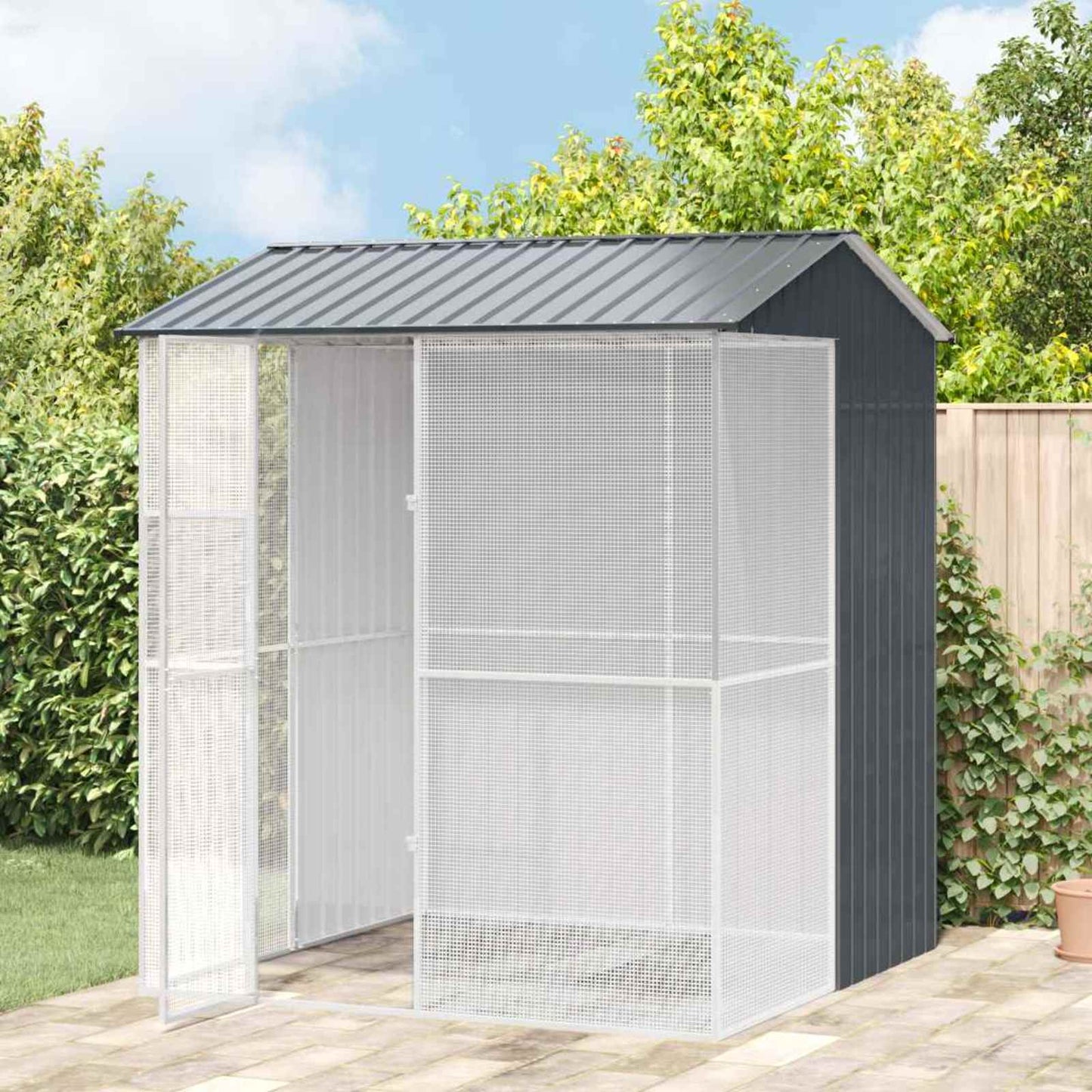 Vogelkäfig 215 X 110 X 247 Cm Verzinkter Stahl